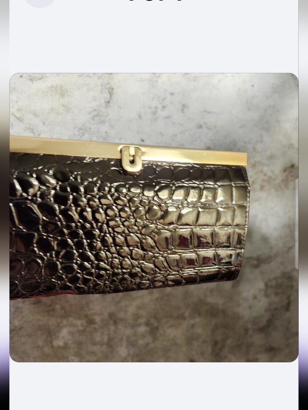 Croc-Embossed Evening Clutch -wallet